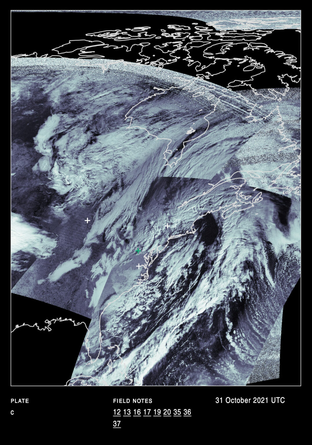 Open weather ebook interior page showing several ground station recordings of the earth
